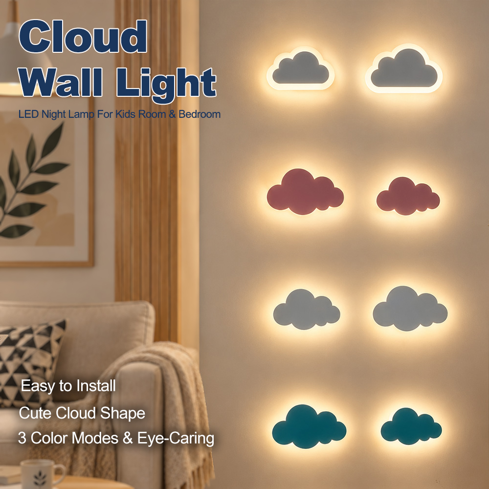 Baby Nursery Wall Lights - LED 구름 모양 벽등, 3가지 색상