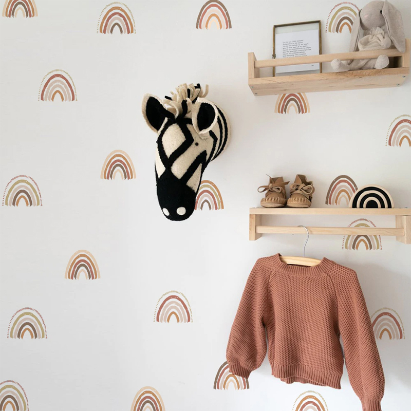 Baby Nursery Decor Girl - Boho 레인보우 벽 데칼 벽 스티커