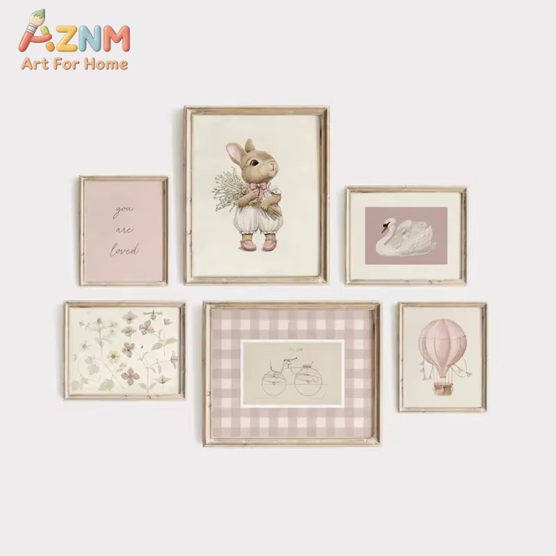 Baby Nursery Frames - 토끼 아기 방을 위한 캔버스 벽