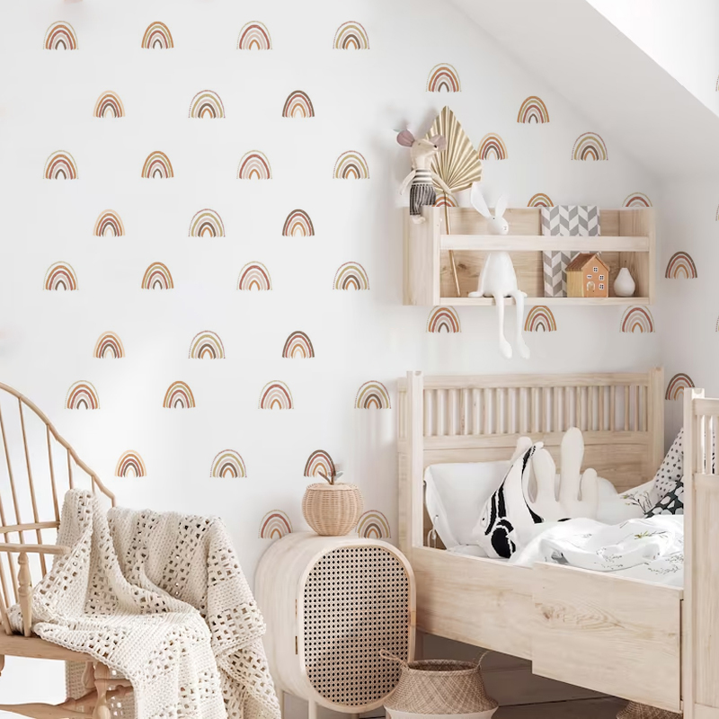Boho 레인보우 벽 데칼 벽 스티커 벽지 어린이 보육 - Baby Nursery Decor Girl 리뷰 및 가격