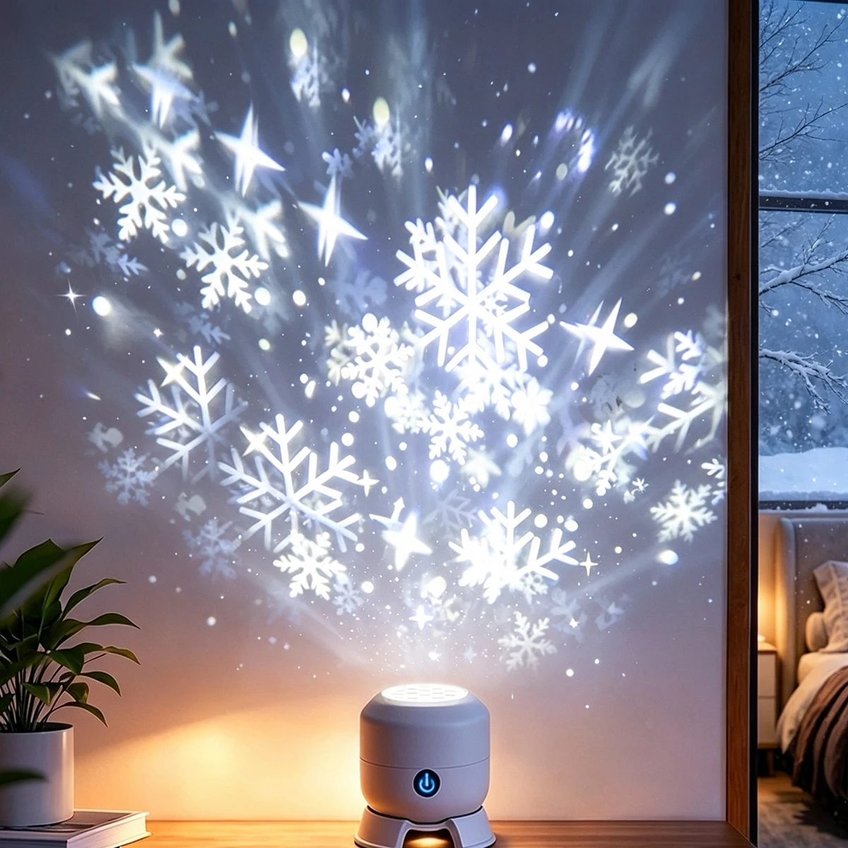 LED 회전 눈꽃 별 모양 프로젝터 램프, 다채로운 조 - Baby Nursery Wall Lights 리뷰 및 가격