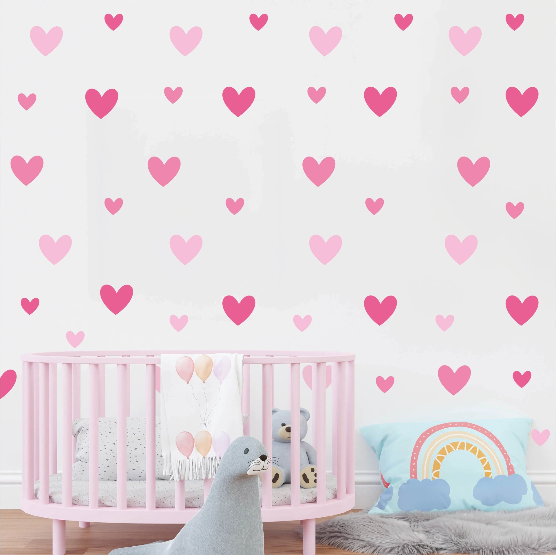 170개=10장 핑크 하트 벽 스티커 크고 작은 하트  - Baby Girl Nursery Quotes 리뷰 및 가격