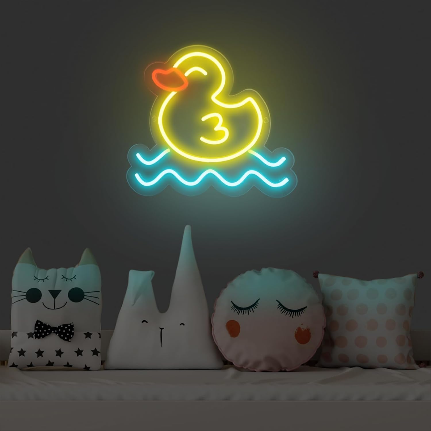 오리 모양의 네온사인 LED 벽 장식, USB 전원 방 - Baby Nursery Wall Lights 리뷰 및 가격